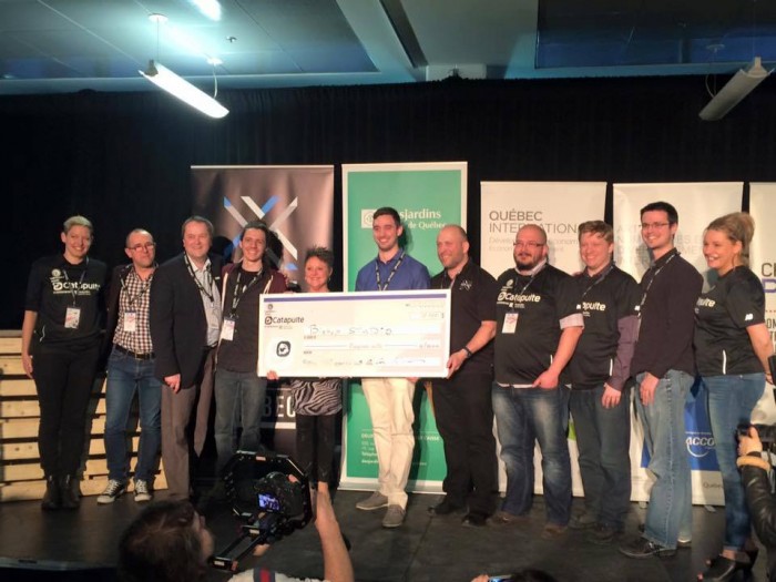 The studio with all the sponsors, the organizers and the judges.
